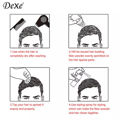Dexe Hair Building Fibers Black – Instant Hair Thickening Solution