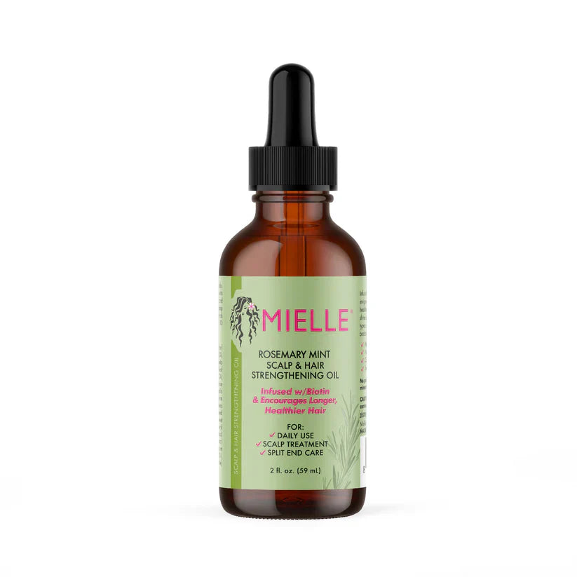 Mielle Rosemary Mint Scalp & Hair Strengthening Oil – Infused with Biotin | 2 fl. oz (59 mL)