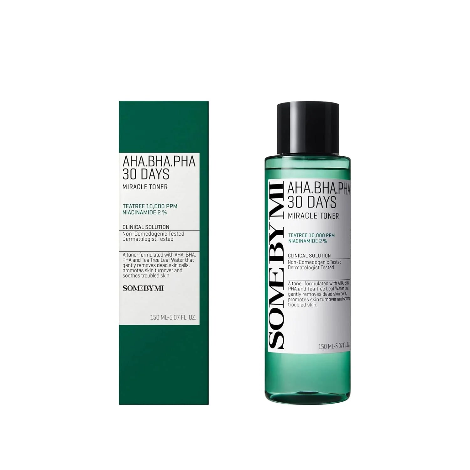 SOME BY MI AHA BHA PHA 30 Days Miracle Toner – 5.07oz / 150ml | Exfoliating, Pore-Clearing & Acne-Fighting Toner