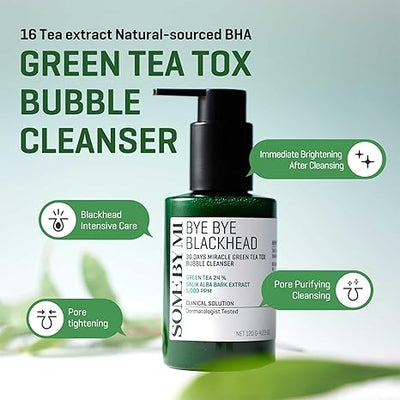 SOME BY MI Bye Bye Blackhead Green Tea Tox Bubble Cleanser – Remove Blackheads Fast