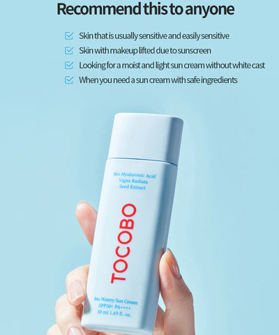 TOCOBO Bio Watery Sun Cream SPF50+ PA++++ – Lightweight Hydrating Sunscreen 50ml