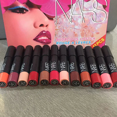 NARS Lipstick 12 PCS Pack – High-Pigment, Long-Lasting & Hydrating Shades
