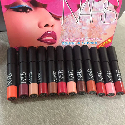 NARS Lipstick 12 PCS Pack – High-Pigment, Long-Lasting & Hydrating Shades