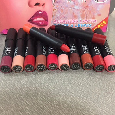 NARS Lipstick 12 PCS Pack – High-Pigment, Long-Lasting & Hydrating Shades