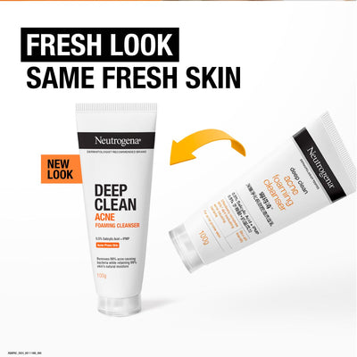 Neutrogena Deep Clean Acne Foaming Cleanser – 40g | Salicylic Acid Face Wash for Acne-Prone Skin