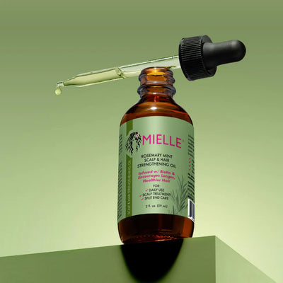 Mielle Rosemary Mint Scalp & Hair Strengthening Oil – Infused with Biotin | 2 fl. oz (59 mL)