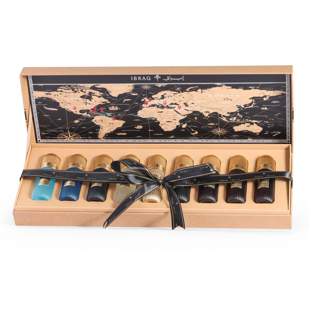 IBRAQ Tobacco Collection Luxury Perfume Gift Set – Pack of 10 Mini Eau de Parfum