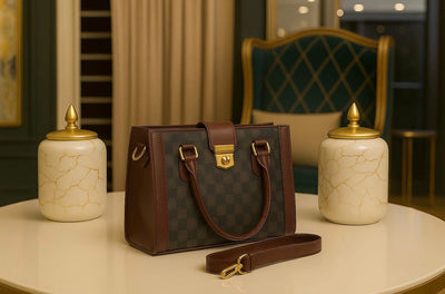 Luxury Classic Checkered Handbag – Premium PU Leather Shoulder Bag