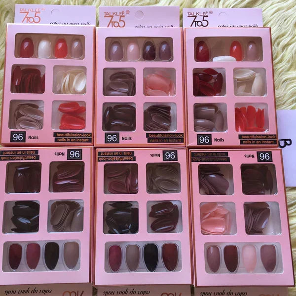 96-Piece Artificial Press On Nails Set – Stylish, Long-Lasting Nail Tips | Rouge Cosmetics PK