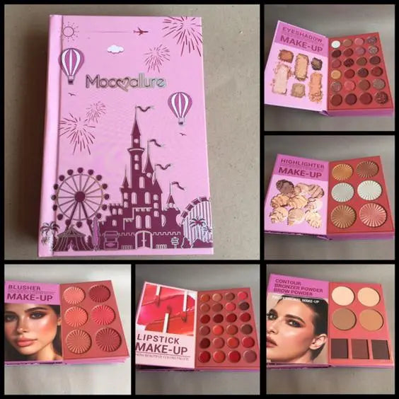 Mocallure All-in-One Makeup Book – Eyeshadow, Highlighter, Blusher, Lipstick & Contour Palette | Rouge Cosmetics PK