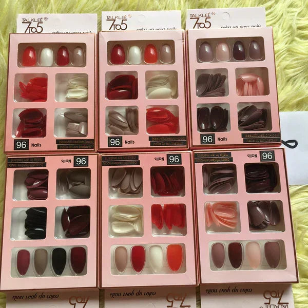 96-Piece Artificial Press On Nails Set – Stylish, Long-Lasting Nail Tips | Rouge Cosmetics PK