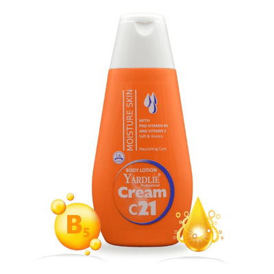 Yardlie Professional Cream C21 Body Lotion – 200g | Vitamin B5 & Vitamin E Moisturizing Care